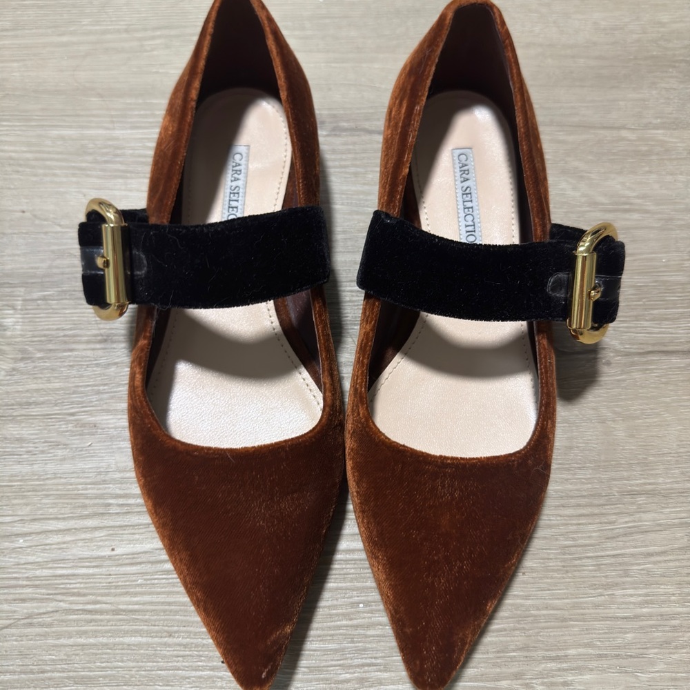 Brown Suede Women's Mary Jane Flat